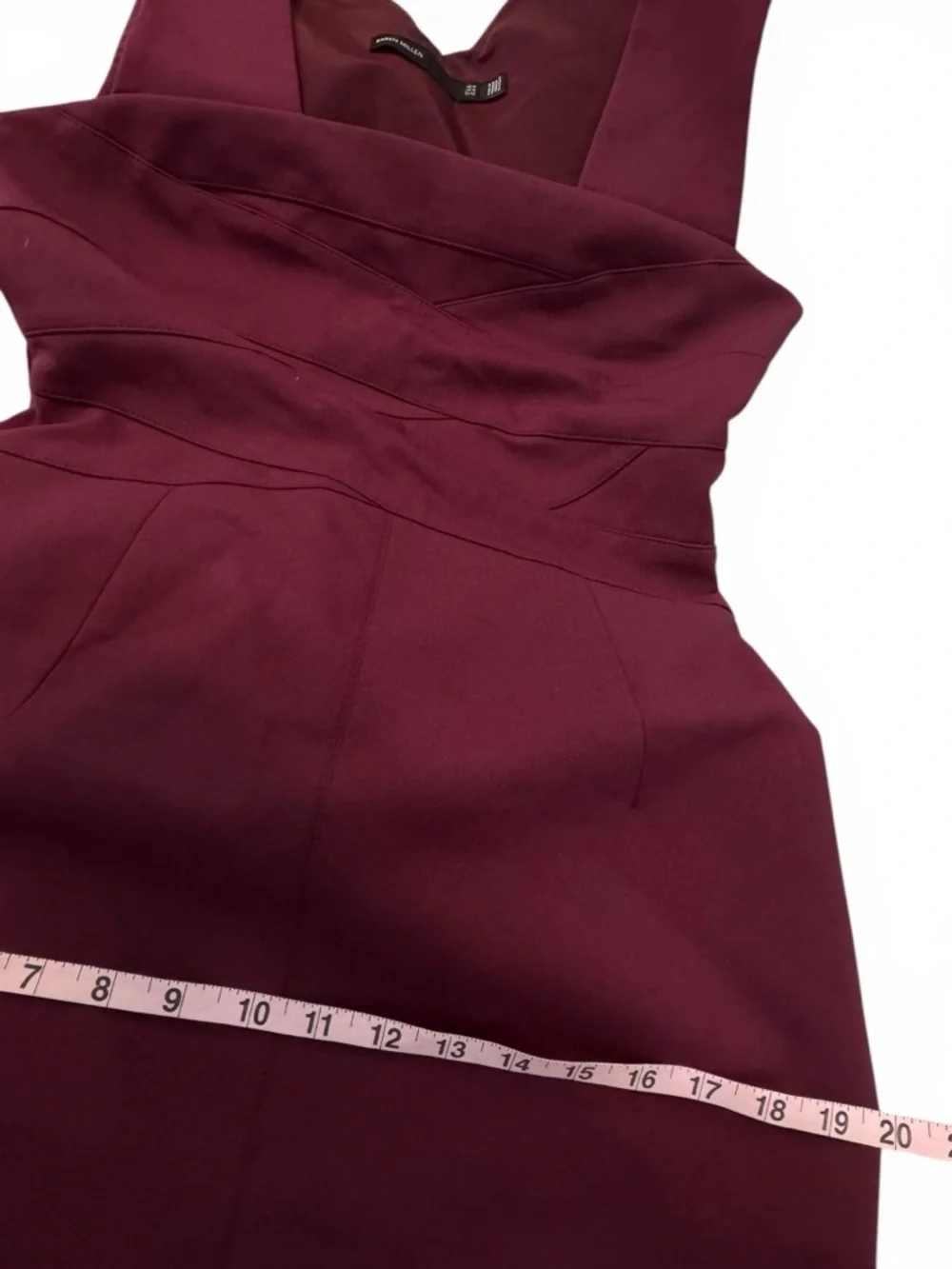 Karen Millen Dress Plum Sleeveless Midi Sheath Ponte Knit Tailored 10 - Picture 13 of 14